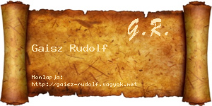 Gaisz Rudolf névjegykártya