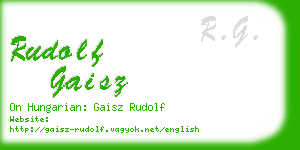 rudolf gaisz business card